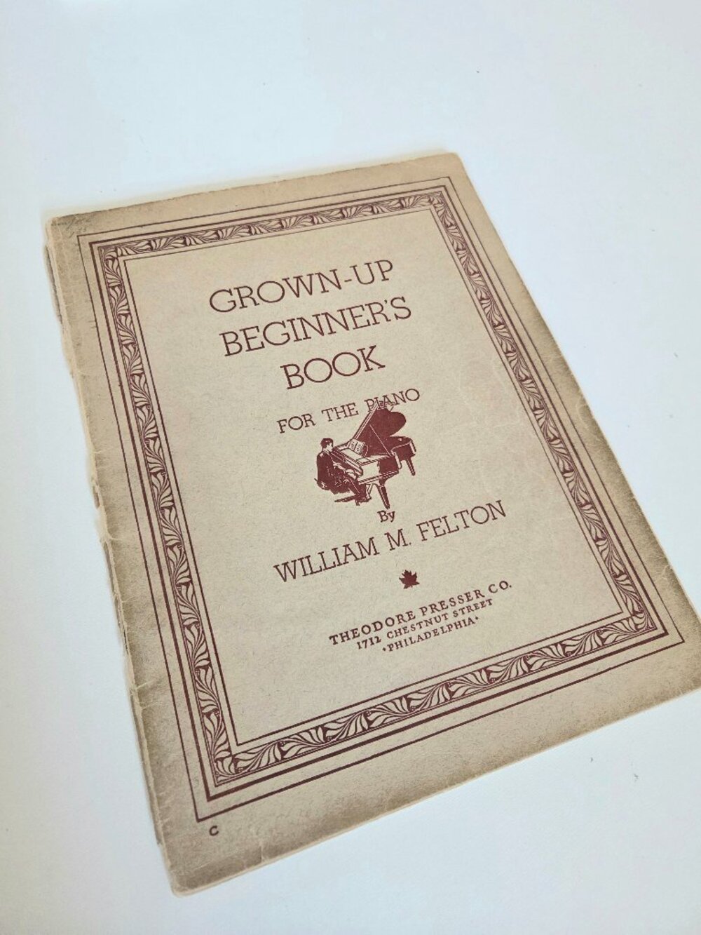 Vintage 1932 Piano Sheet Score Grown-Up Beginners Book AS IS